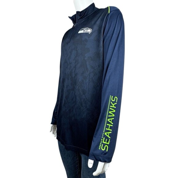 Seattle Seahawks Mens X-Large Pullover Blue Camo Emerald City NFL Team Apparel - Picture 3 of 9